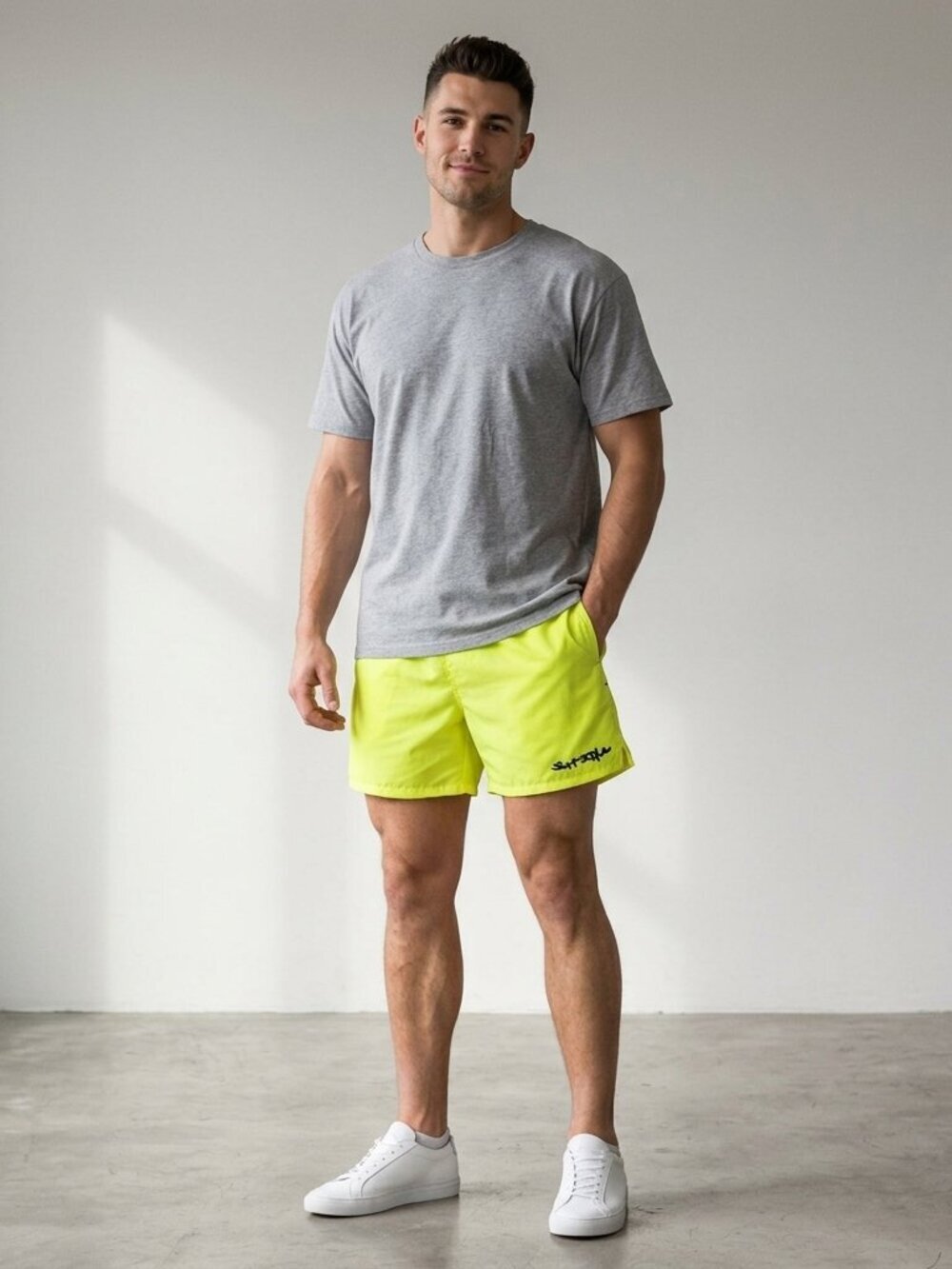 Vintage Surf Style Interplanetary Body Gear Nylon Shorts